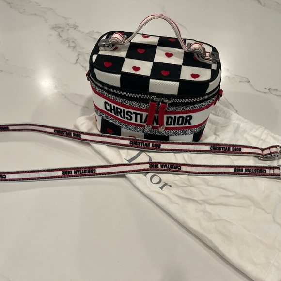 CHRISTIAN DIOR Amour Travel Vanity Canvas Bag with COA and Dust Great Condition - Picture 3 of 10